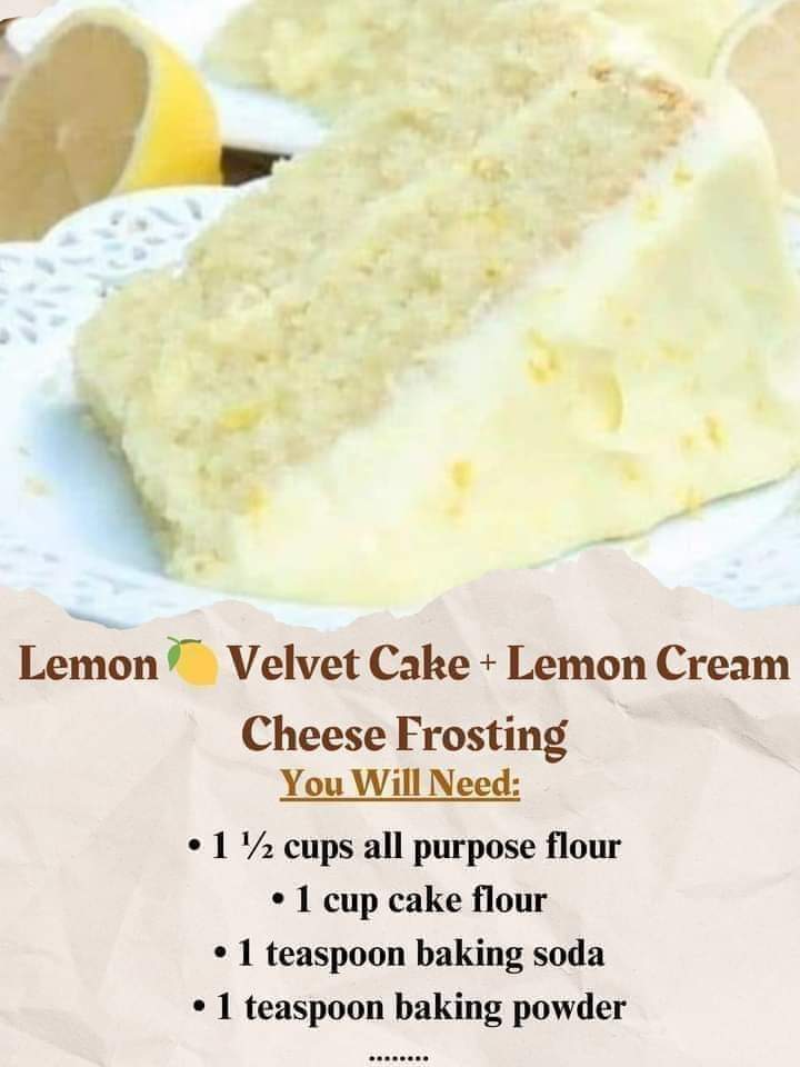 Lemon  Velvet Cake + Lemon Cream Cheese Frosting