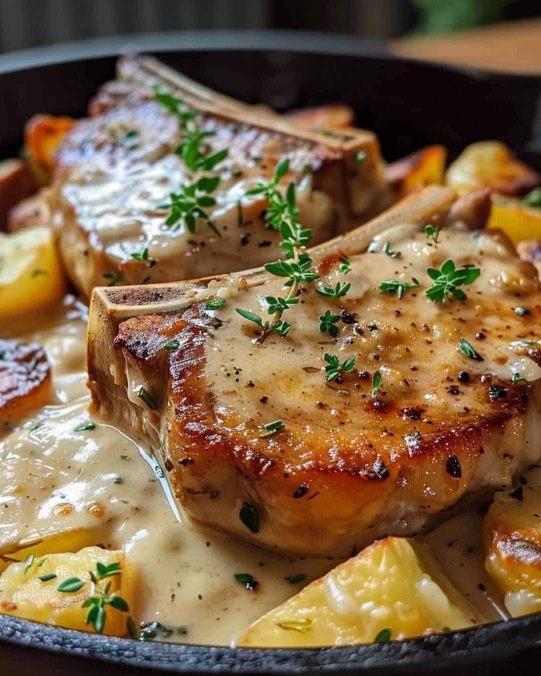 Cheesy Parmesan Pork Chops with Creamy Scalloped Potatoes