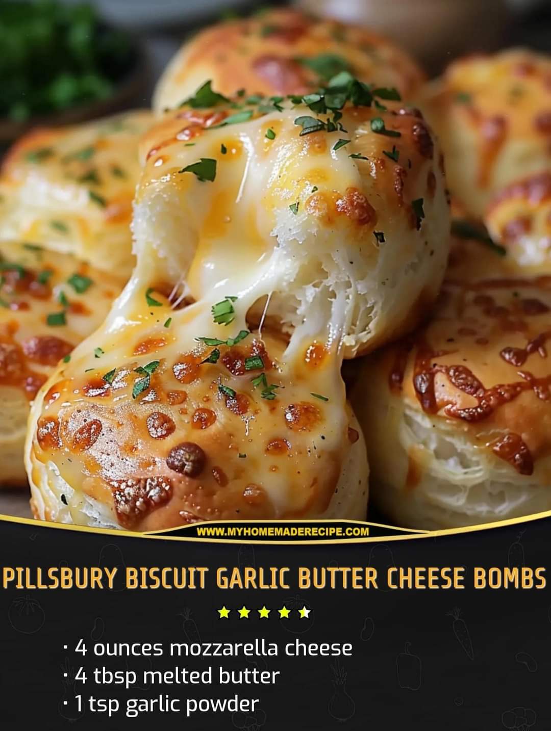 Pillsbury Biscuit Garlic Butter Cheese Bombs