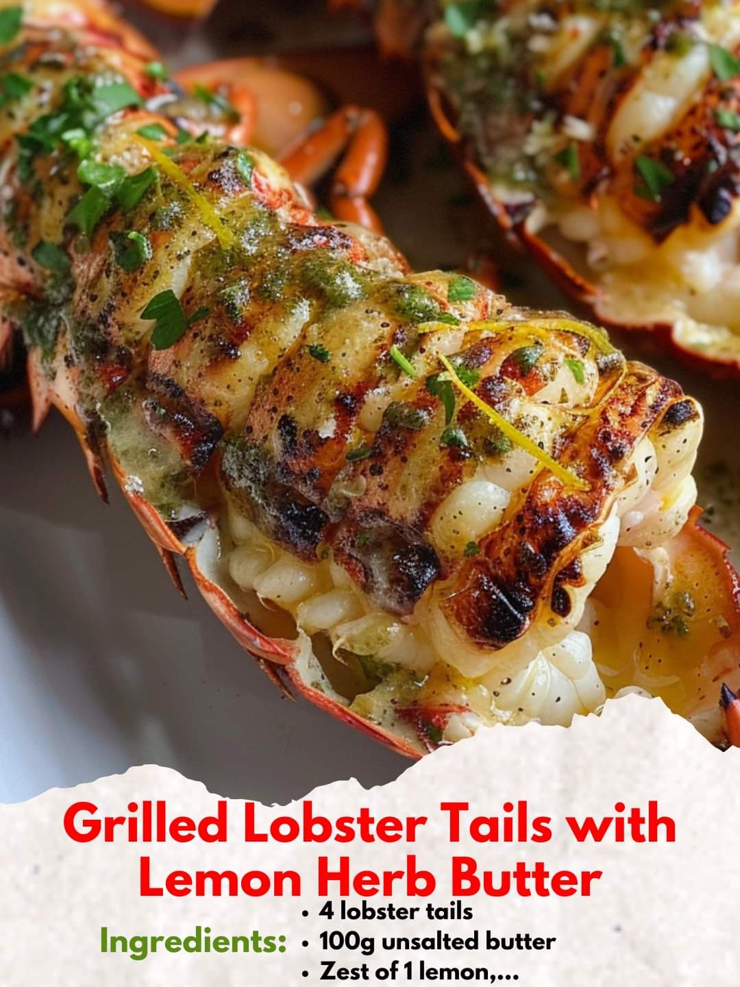 Grilled Lobster Tails with Lemon Herb Butter