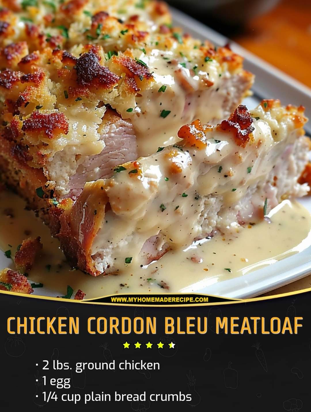 Chicken Cordon Bleu Meatloaf