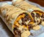 Cheesy Ground Beef Delight Wrap with Creamy Sauce