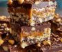 No Bake Crispy Snickers Bars