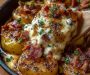 Creamy Garlic Parmesan Roasted Potatoes with Crispy Bacon