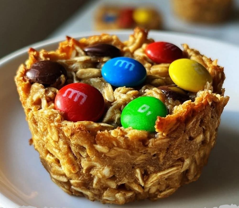 Healthy Peanut Butter Monster Cookie Oat Cups