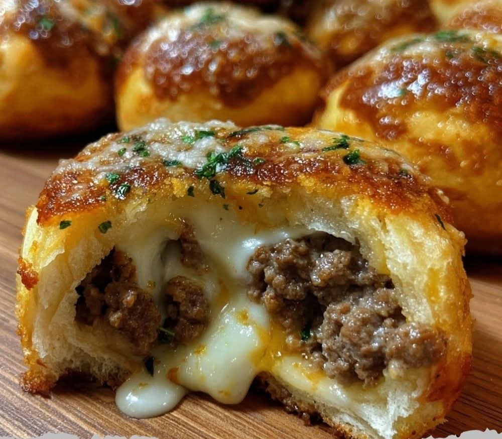 Garlic Parmesan Cheeseburger Bombs