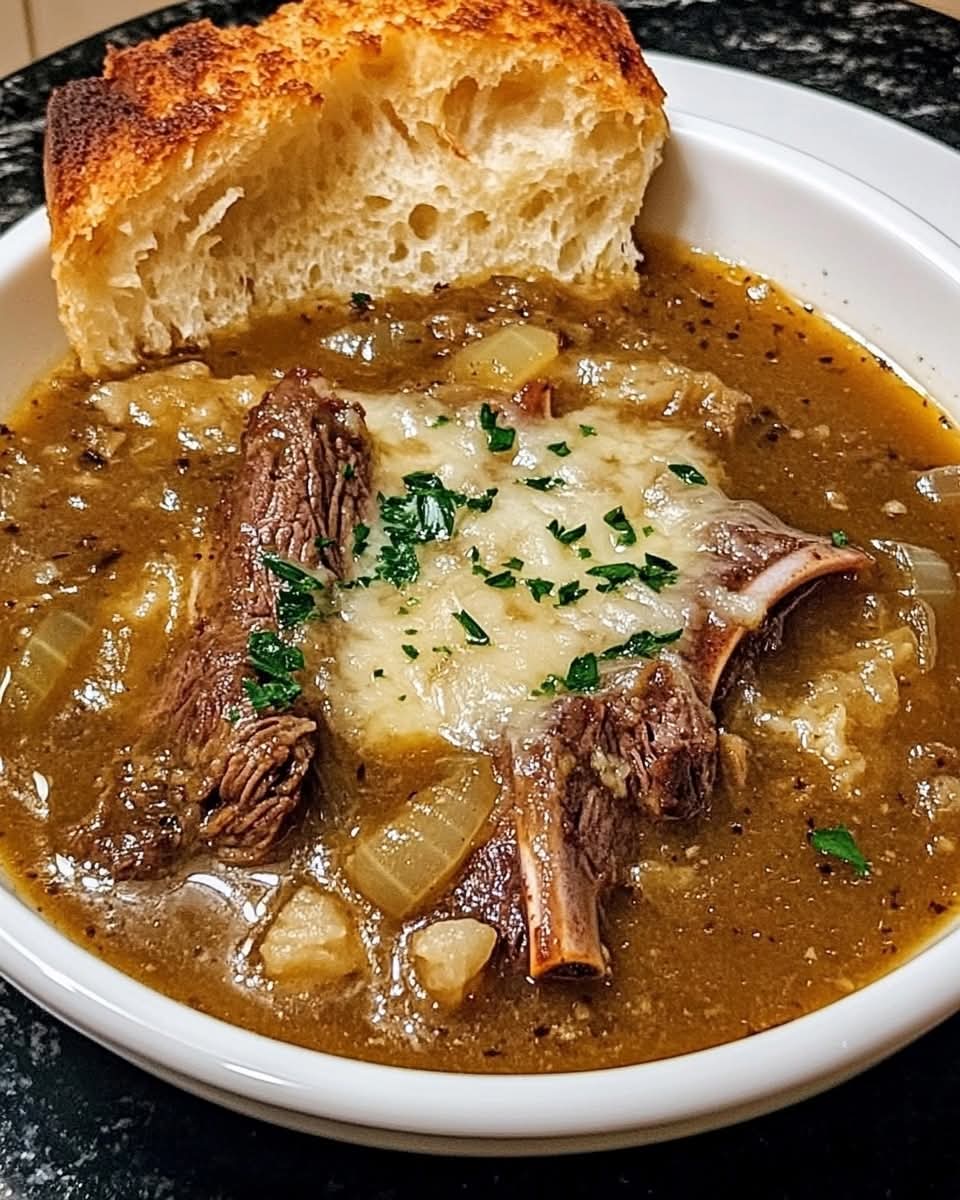 French Onion Beef Short Rib Soup