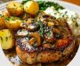 Smothered Pork Chops with Mushrooms and Herb Potatoes