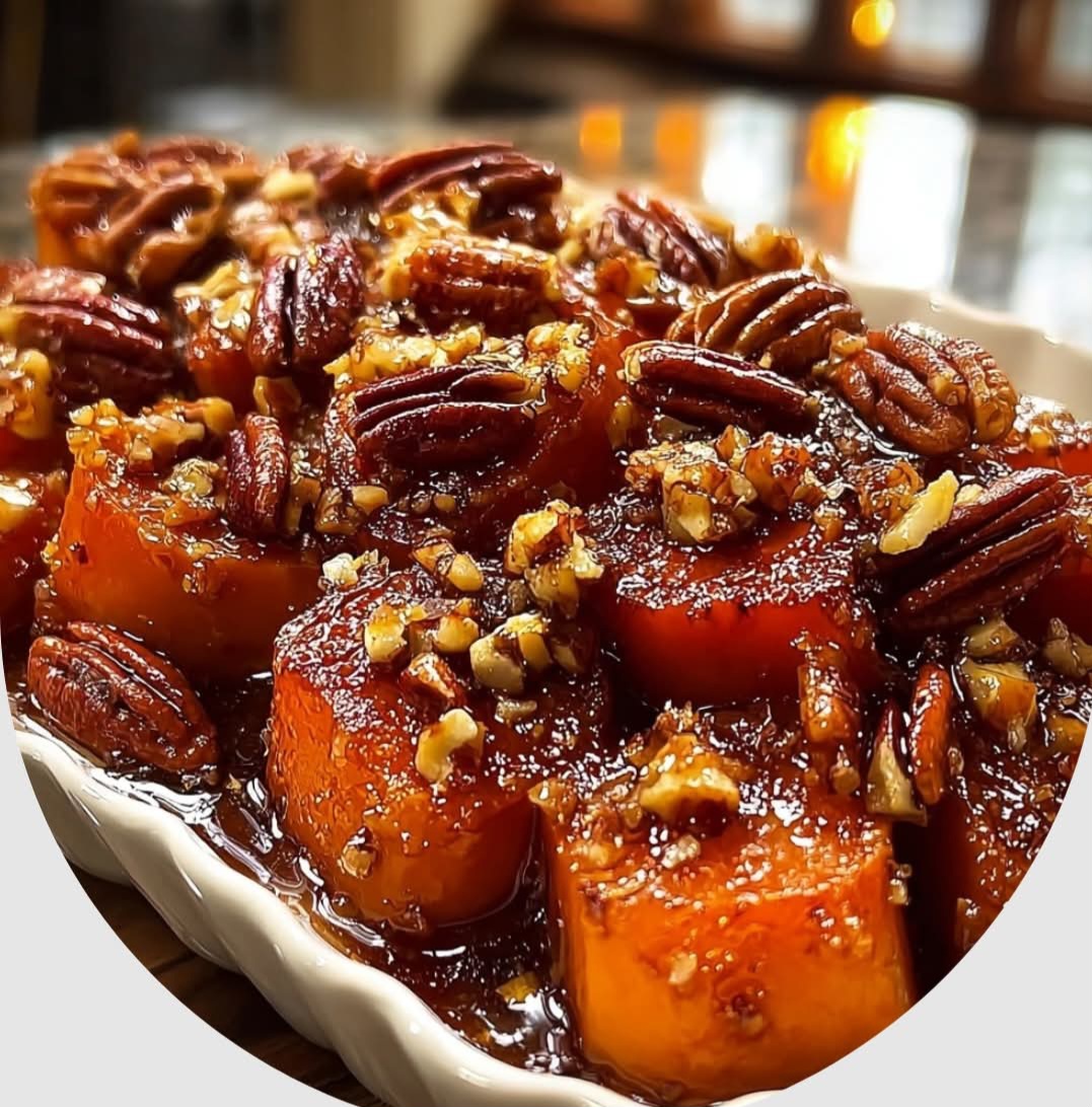 Savory Candied Yams with Bacon and Pecans