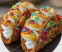 Fruity Pebbles Cheesecake Tacos